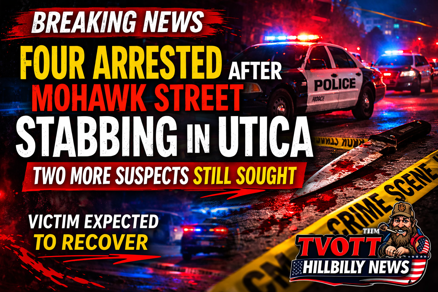 Four Arrested in Violent Utica Stabbing — Two More Suspects Still on the Run After Mohawk Street Chaos