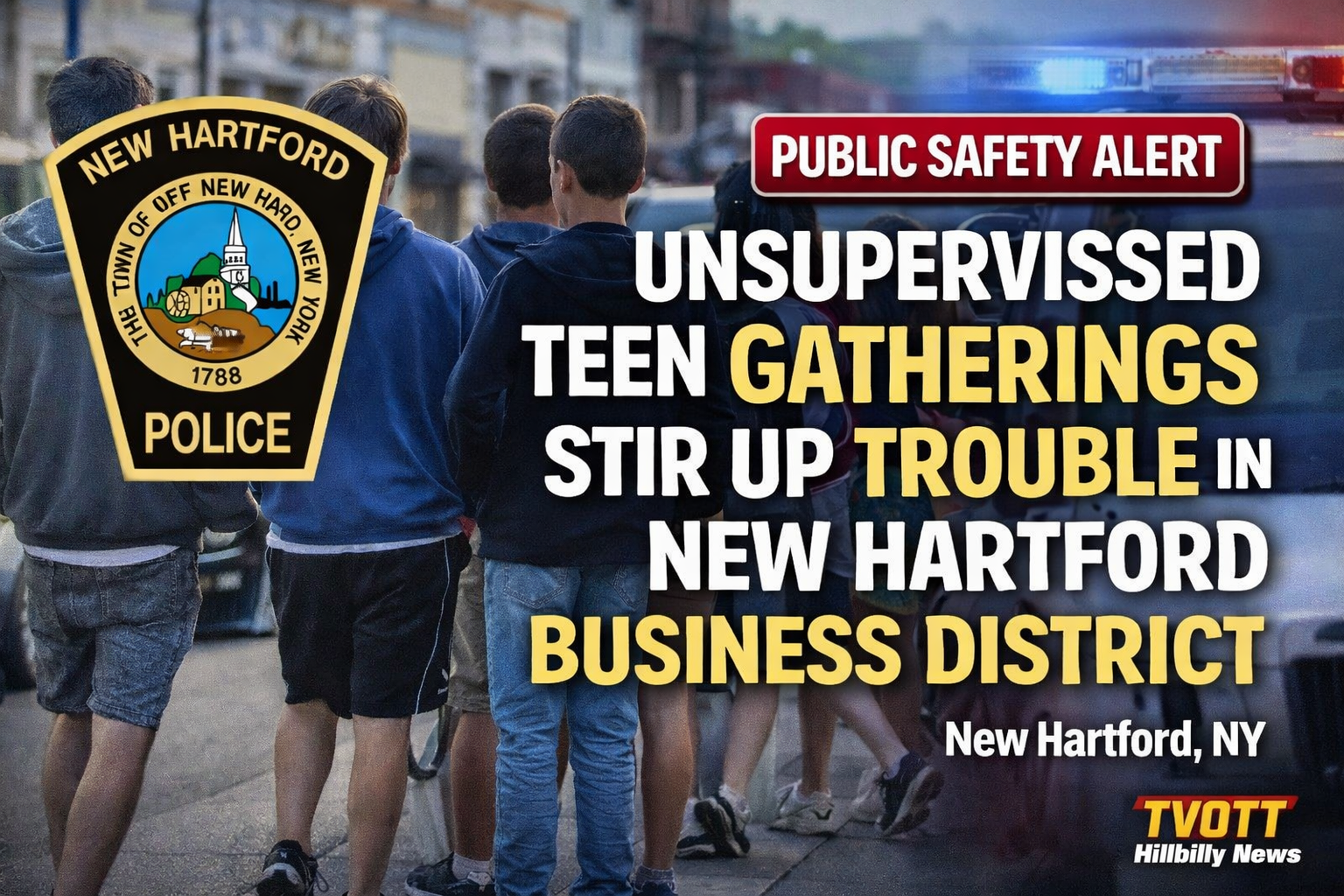 Unsupervised Teen Gatherings Spark Chaos in New Hartford Business District, Police Crack Down