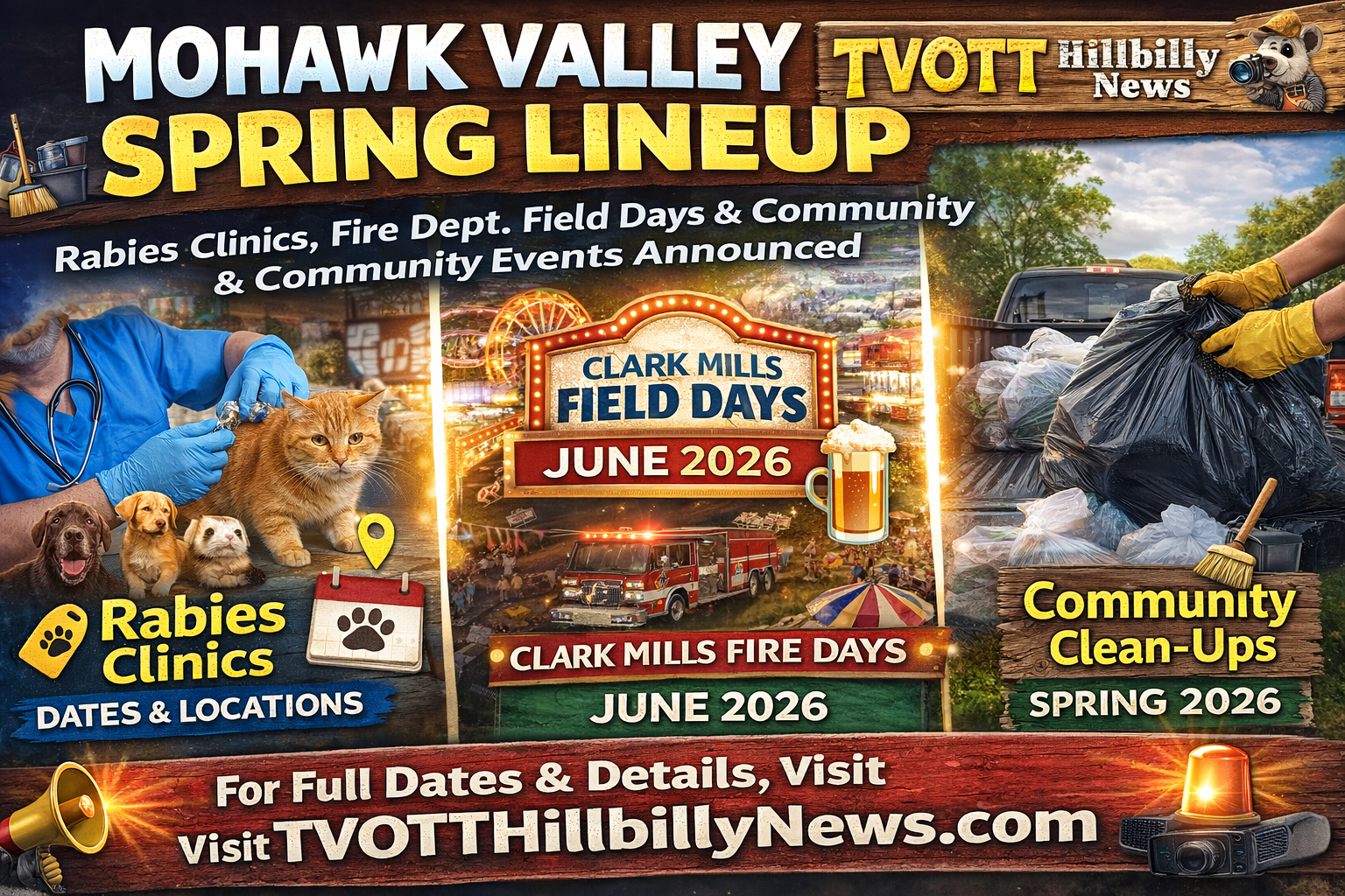 Mohawk Valley Spring Lineup: Rabies Clinics, Fire Department Field Days & Community Clean-Up Events Announced