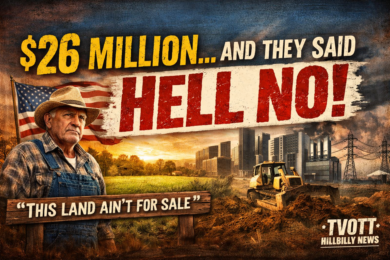 $26 MILLION… and They Said HELL NO: Farmer Stands Ground, Says ‘This Land Ain’t for Sale