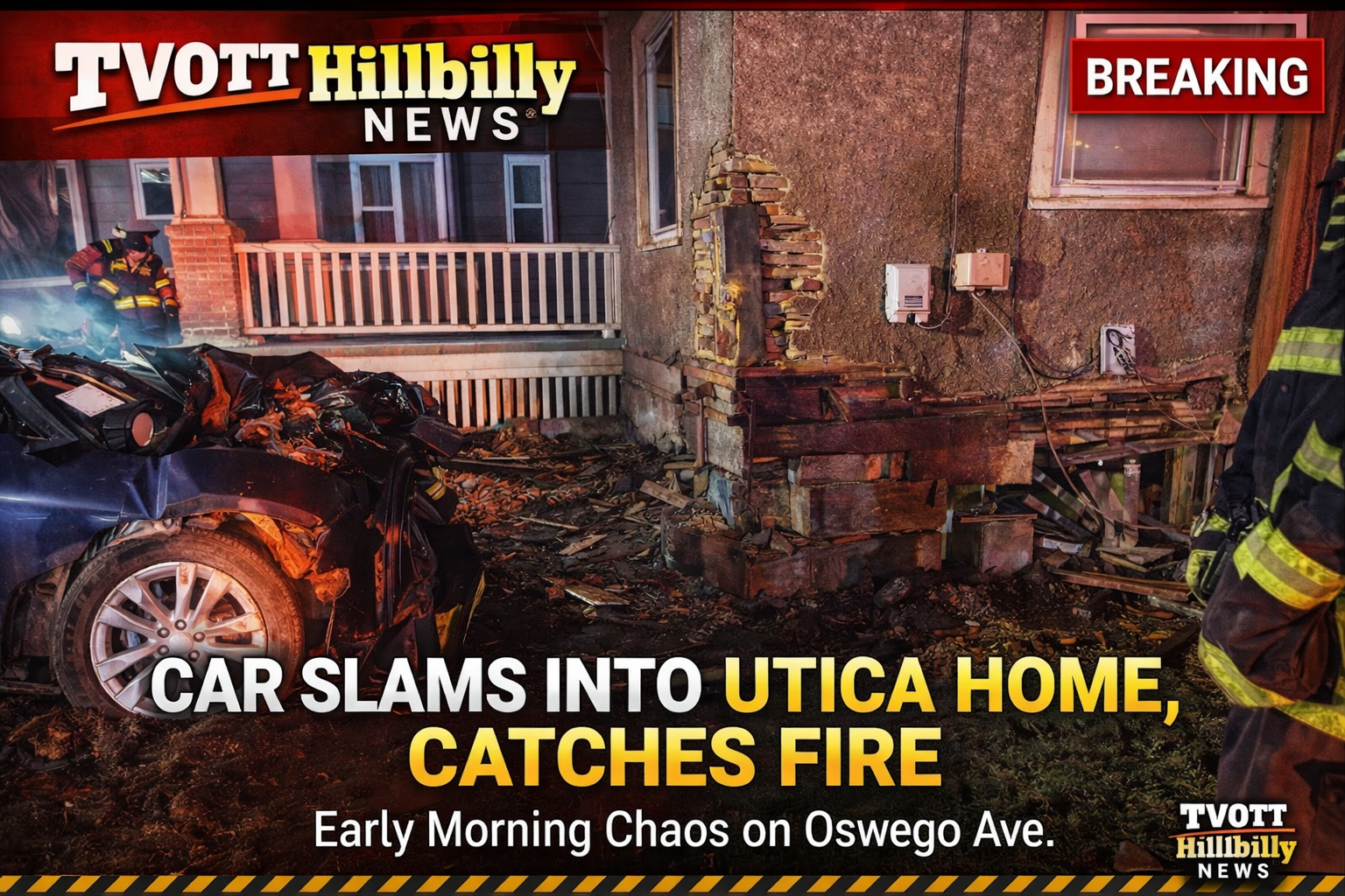 Car Plows Into Utica Home in Middle of the Night — Leaves Neighbors Shook