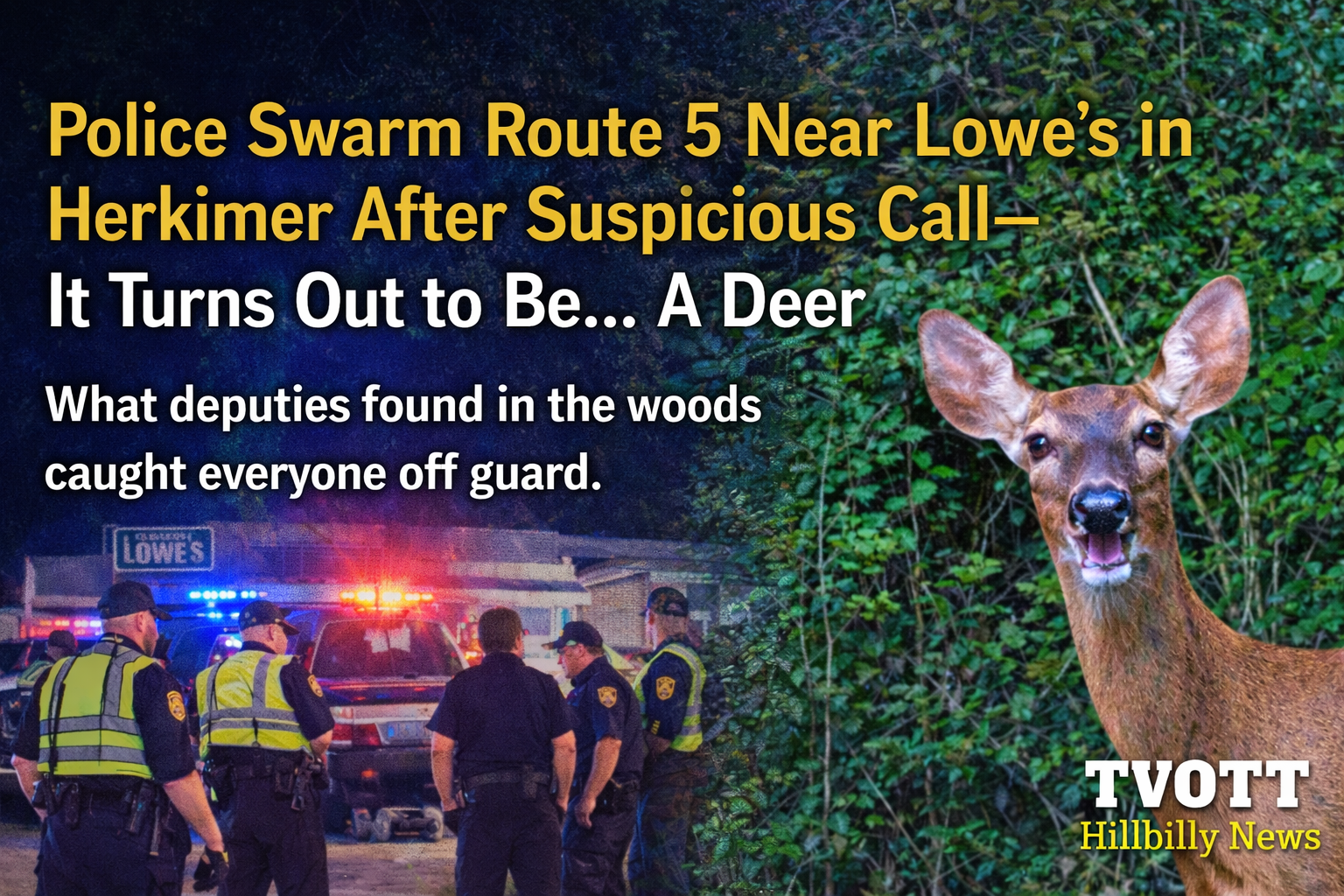 Heavy Police Response Near Lowe’s on Route 5 Sparks Concern — What Deputies Found in the Woods Caught Everyone Off Guard