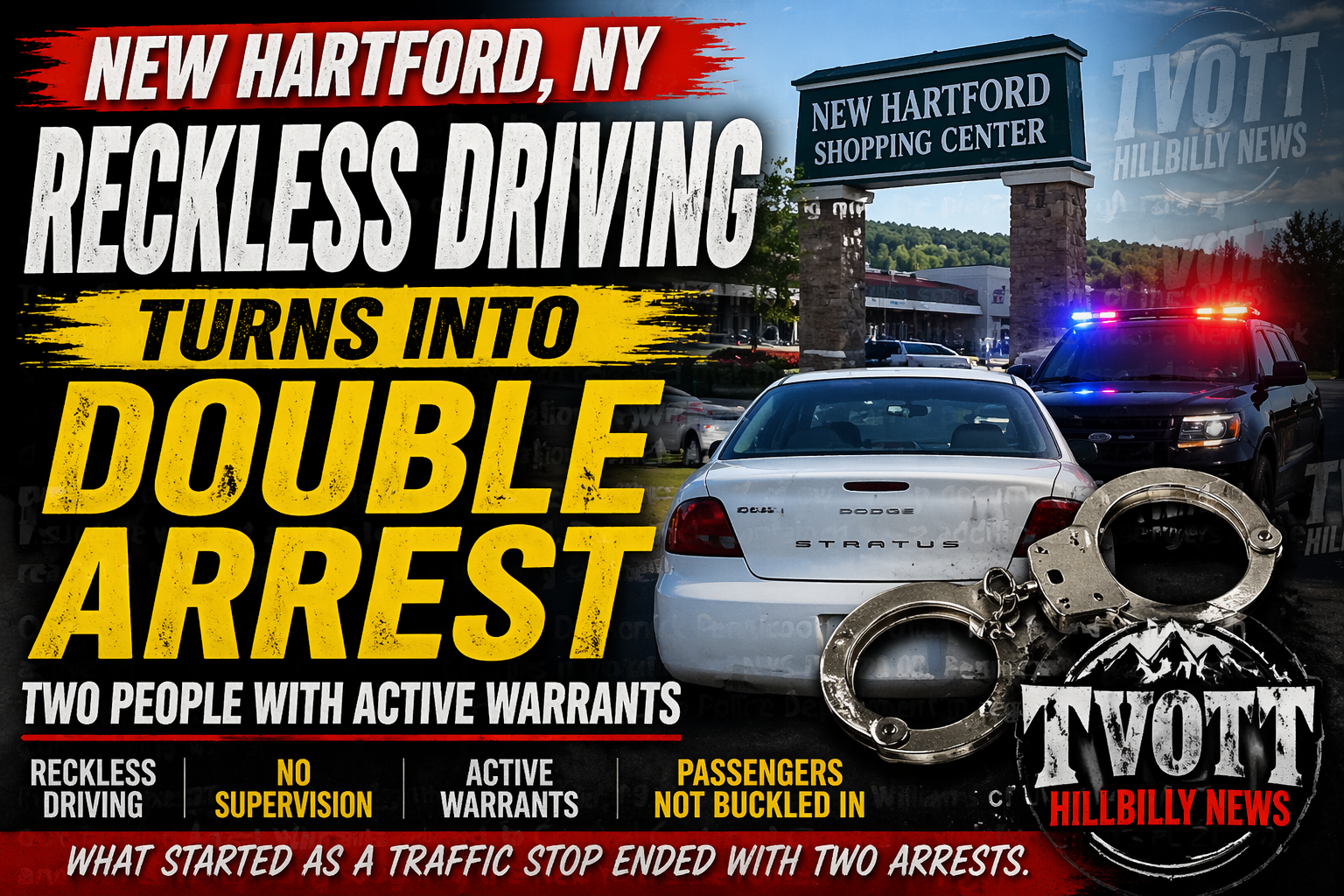 Reckless Driving Near New Hartford Shopping Center Turns Into Double Arrest With Warrants
