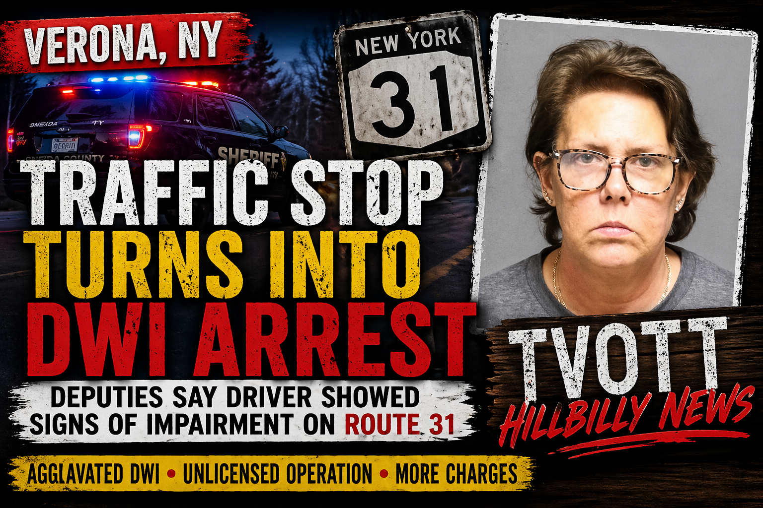 Verona Traffic Stop Turns Into DWI Arrest After Deputies Say Driver Showed Signs of Impairment