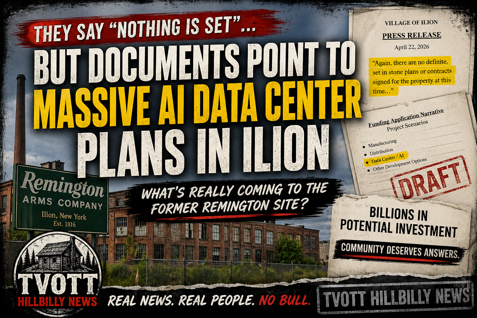 They Say “Nothing Is Set” — But Documents Point to Massive AI Data Center Plans in Ilion