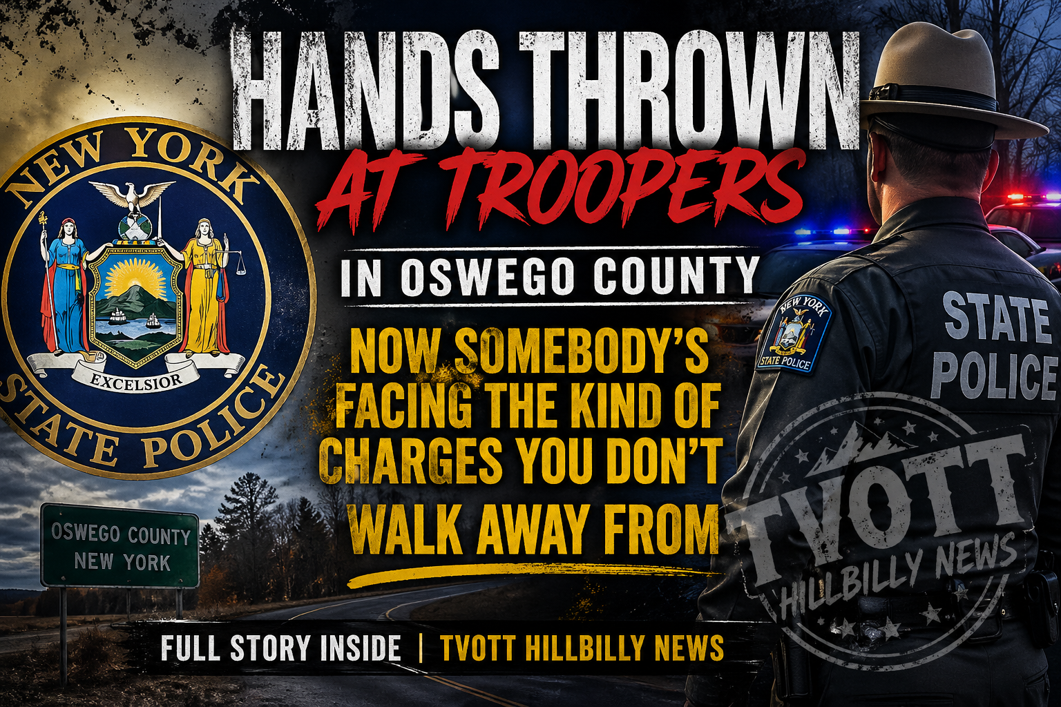 Hands Thrown at Troopers in Oswego County — Now Somebody’s Facing the Kind of Charges You Don’t Walk Away From