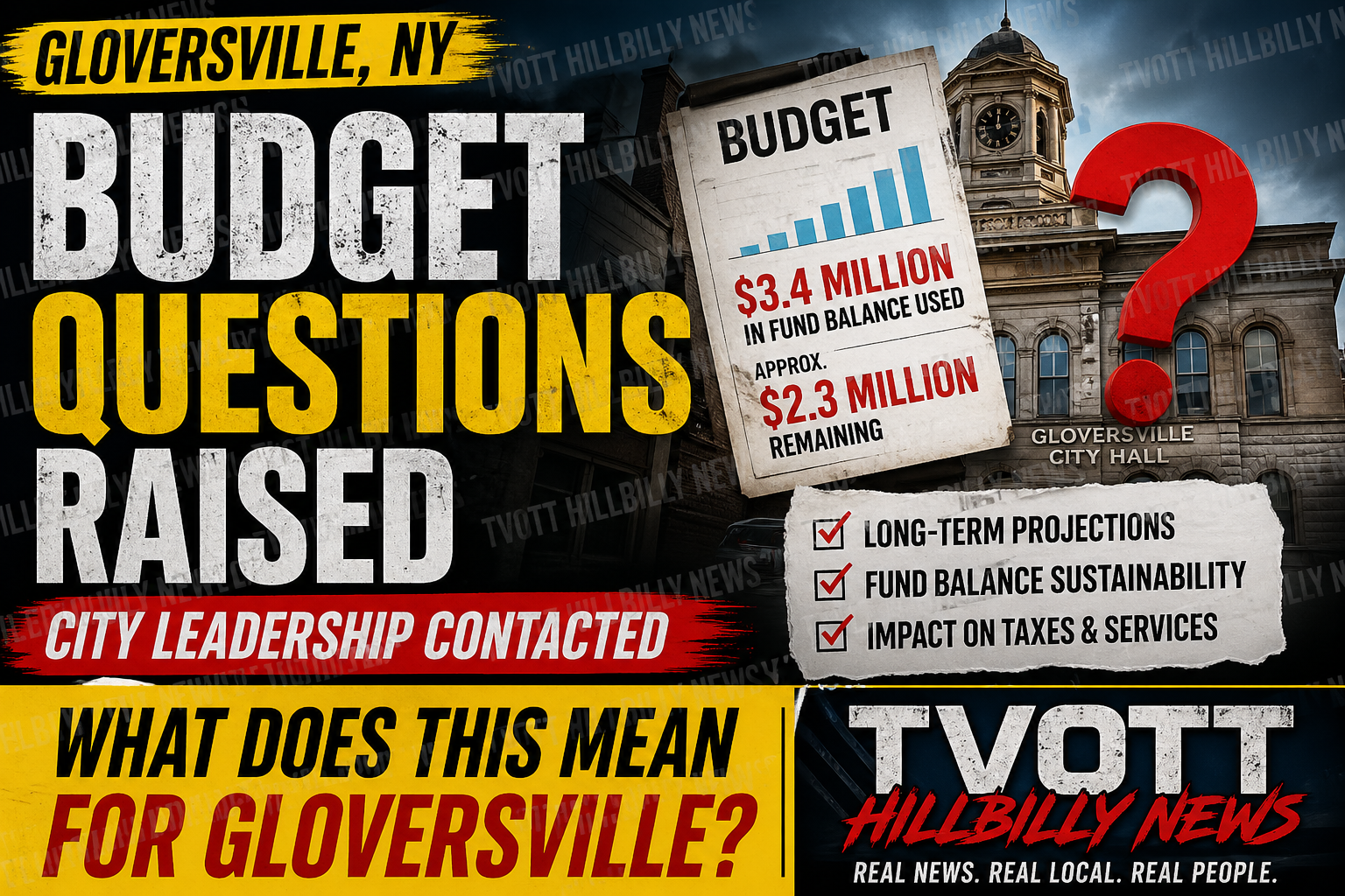 Budget Questions Surface in Gloversville as Officials Asked to Clarify Long-Term Financial Outlook