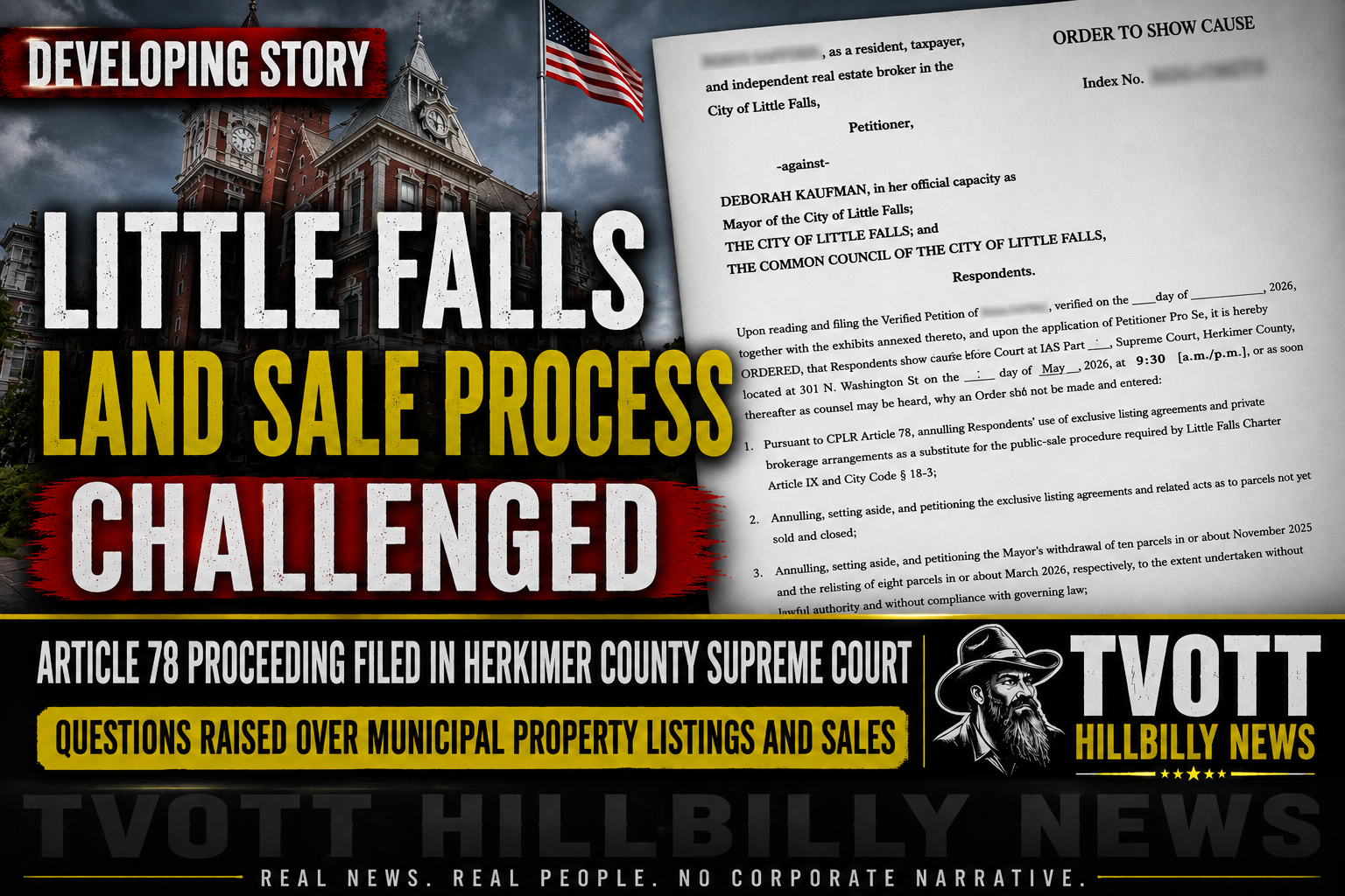 According to Court Filings, Little Falls Land Sale Process Challenged in Article 78 Proceeding